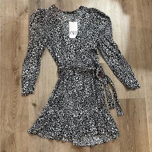 Zara XS Flounce Dress NWT